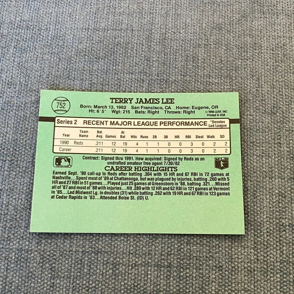 1991 Donruss Cincinnati Reds Baseball Card Trading Card